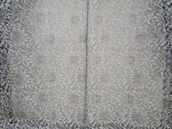 Photo5: 5906T02z260 Vintage Japanese Kimono Synthetic See through HAORI Flower Gray (5)