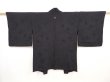 Photo1: 5906T04z290 Vintage Japanese Kimono Silk See through HAORI Flower Black (1)
