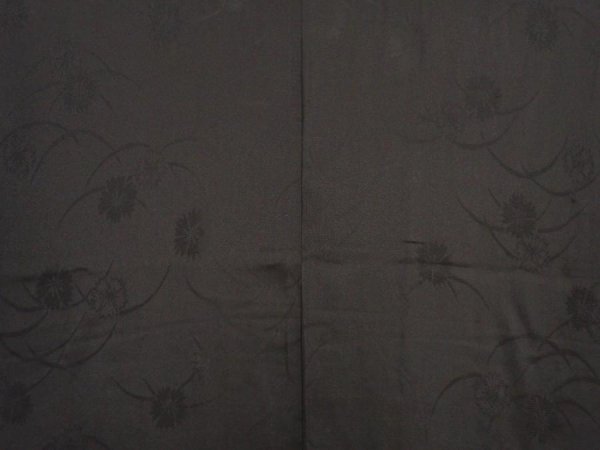 Photo3: 5906T04z290 Vintage Japanese Kimono Silk See through HAORI Flower Black (3)