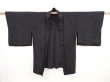 Photo6: 5906T04z290 Vintage Japanese Kimono Silk See through HAORI Flower Black (6)