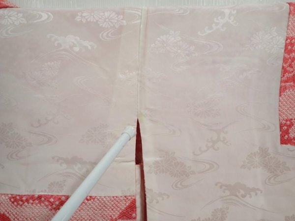 Photo8: 5906T06z580 Vintage Japanese Kimono Silk SHIBORI HAORI Maple Red-Pink (8)