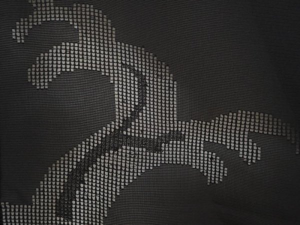 Photo5: 5906T07z250 Vintage Japanese Kimono Silk See through HAORI Wave Black (5)