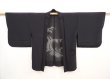 Photo6: 5906T07z250 Vintage Japanese Kimono Silk See through HAORI Wave Black (6)