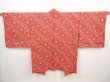Photo1: 5906T08z590 Vintage Japanese Kimono Silk HAORI  Orange-Red (1)