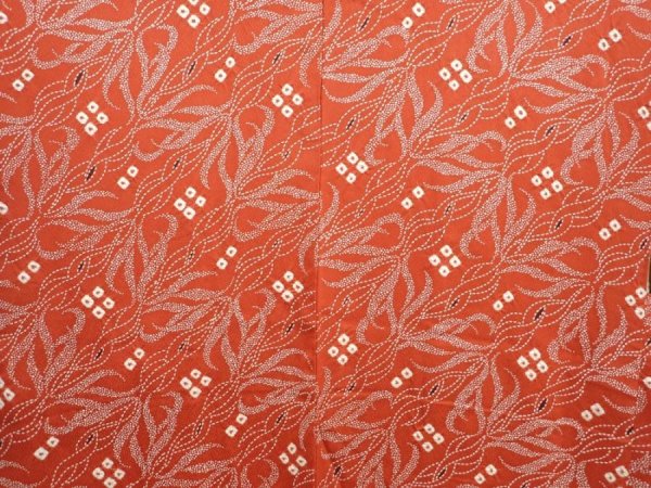 Photo3: 5906T08z590 Vintage Japanese Kimono Silk HAORI  Orange-Red (3)