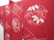 Photo2: 5906T10z450 Vintage Japanese Kimono Silk HAORI Flowers Wine red (2)