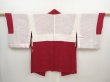 Photo6: 5906T10z450 Vintage Japanese Kimono Silk HAORI Flowers Wine red (6)