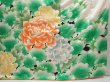 Photo7: 5906T12z960 Vintage Japanese Kimono Silk FURISODE Peony Green (7)