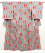 Photo1: 5906T13z860 Vintage Japanese Kimono Silk TSUMUGI  Gray (1)