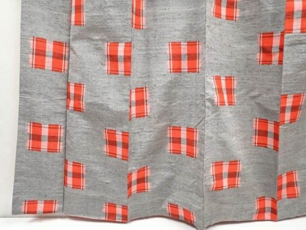 Photo4: 5906T13z860 Vintage Japanese Kimono Silk TSUMUGI  Gray (4)