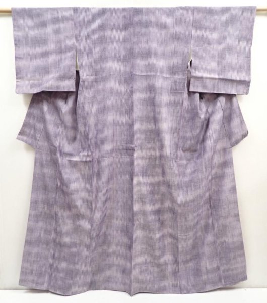 Photo1: 5906T14z840 Vintage Japanese Kimono Silk TSUMUGI  Lavender (1)