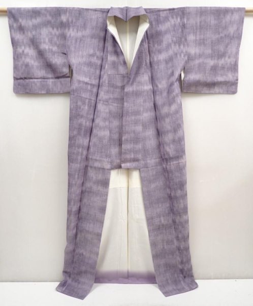 Photo8: 5906T14z840 Vintage Japanese Kimono Silk TSUMUGI  Lavender (8)