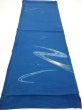 Photo5: 2M01z60  Japanese Kimono Silk  FABRIC Stream Dark blue 42.5x14.4 (5)