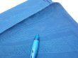 Photo9: 2M01z60  Japanese Kimono Silk  FABRIC Stream Dark blue 42.5x14.4 (9)