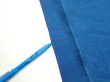 Photo6: 2M04z90  Japanese Kimono Silk  FABRIC Stream Dark blue 66.1x14.4 (6)