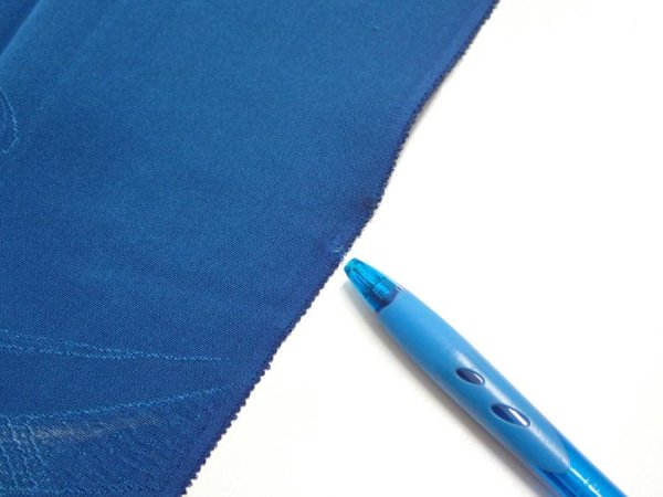 Photo8: 2M04z90  Japanese Kimono Silk  FABRIC Stream Dark blue 66.1x14.4 (8)