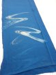 Photo2: 2M05z90  Japanese Kimono Silk  FABRIC Stream Dark blue 66.9x14.4 (2)