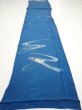 Photo5: 2M05z90  Japanese Kimono Silk  FABRIC Stream Dark blue 66.9x14.4 (5)