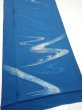 Photo2: 2M06z90  Japanese Kimono Silk  FABRIC Stream Dark blue 66.9x14.6 (2)