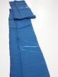 Photo4: 2M07z60  Japanese Kimono Silk  FABRIC Stream Dark blue 85.0x7.1 (4)