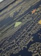 Photo4: 2M02z60  Japanese Kimono Silk  FABRIC Old Japanese house Dark navy 40.6x14.4 (4)