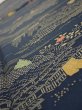 Photo4: 2M05z90  Japanese Kimono Silk  FABRIC Old Japanese house Dark navy 61.4x14.4 (4)