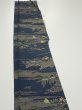 Photo3: 2M07z40  Japanese Kimono Silk  FABRIC Old Japanese house Dark navy 59.1x7.1 (3)