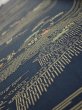 Photo4: 2M08z40  Japanese Kimono Silk  FABRIC Old Japanese house Dark navy 58.3x7.1 (4)