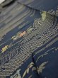 Photo4: 2M09z60  Japanese Kimono Silk  FABRIC Old Japanese house Dark navy 81.9x7.1 (4)