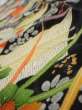 Photo5: 2M10z30  Japanese Kimono Crepe Silk  FABRIC Flowers Black 36.2x6.5 (5)