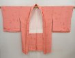 Photo5: 5907T01z600 Vintage Japanese Kimono Silk HAORI Flower Coral pink (5)