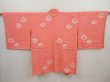 Photo1: 5907T03z580 Vintage Japanese Kimono Silk HAORI Flowers Coral pink (1)