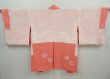 Photo6: 5907T03z580 Vintage Japanese Kimono Silk HAORI Flowers Coral pink (6)