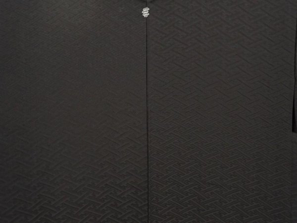 Photo2: 5907T04z430 Vintage Japanese Kimono Silk HAORI Sayagata Black (2)