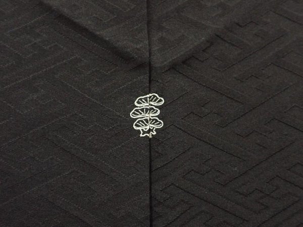 Photo3: 5907T04z430 Vintage Japanese Kimono Silk HAORI Sayagata Black (3)