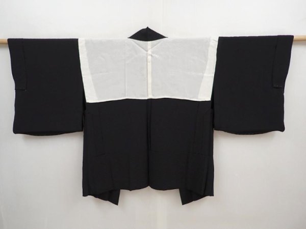 Photo5: 5907T04z430 Vintage Japanese Kimono Silk HAORI Sayagata Black (5)