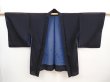 Photo1: 5907T06z290 Vintage Japanese Kimono Silk See through HAORI Flower Black (1)