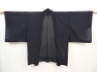 Photo6: 5907T06z290 Vintage Japanese Kimono Silk See through HAORI Flower Black (6)