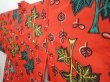 Photo2: 5907T07z420 Vintage Japanese Kimono Silk MEISEN HAORI Leaves Red (2)