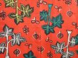 Photo3: 5907T07z420 Vintage Japanese Kimono Silk MEISEN HAORI Leaves Red (3)