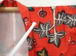 Photo6: 5907T07z420 Vintage Japanese Kimono Silk MEISEN HAORI Leaves Red (6)