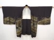 Photo5: 5907T08z620 Vintage Japanese Kimono Silk HAORI Wave Black (5)