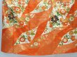 Photo5: 5907T12z1170 Vintage Japanese Kimono Silk FURISODE Flowers Orangered (5)