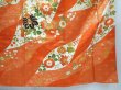 Photo7: 5907T12z1170 Vintage Japanese Kimono Silk FURISODE Flowers Orangered (7)