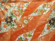 Photo8: 5907T12z1170 Vintage Japanese Kimono Silk FURISODE Flowers Orangered (8)