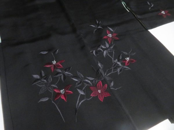 Photo10: NHGB01z14  Japanese Kimono Silk BLACK HAORI 25pcs FREE SHIPPING (10)