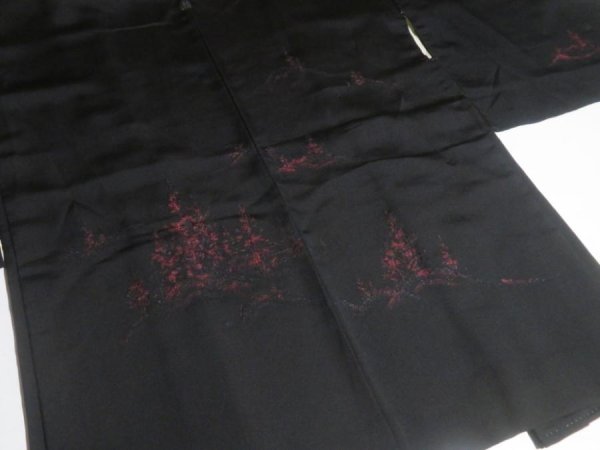 Photo4: NHGB02z14  Japanese Kimono Silk BLACK HAORI 25pcs FREE SHIPPING (4)
