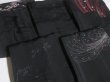 Photo7: NHGB02z14  Japanese Kimono Silk BLACK HAORI 25pcs FREE SHIPPING (7)