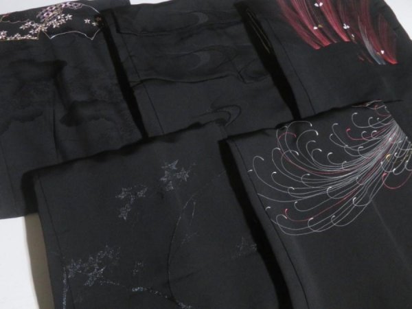 Photo7: NHGB02z14  Japanese Kimono Silk BLACK HAORI 25pcs FREE SHIPPING (7)