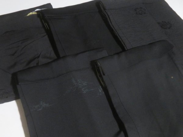 Photo11: NHGB02z14  Japanese Kimono Silk BLACK HAORI 25pcs FREE SHIPPING (11)